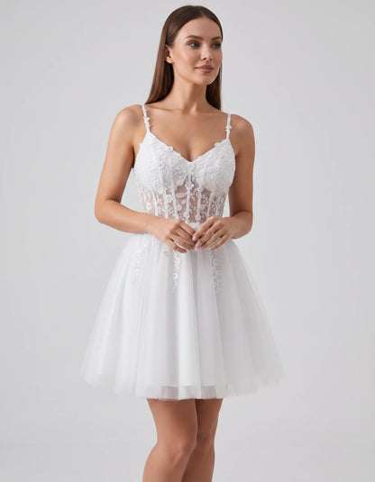 Ombrelle Mini Dresses — White | SKU: RB-7b0d28-white-2,RB-7b0d28-white-4,RB-7b0d28-white-6,RB-7b0d28-white-8,RB-7b0d28-white-10,RB-7b0d28-white-12,RB-7b0d28-white-14,RB-7b0d28-white-14W,RB-7b0d28-white-16,RB-7b0d28-white-16W,RB-7b0d28-white-18W,RB-7b0d28-white-20W