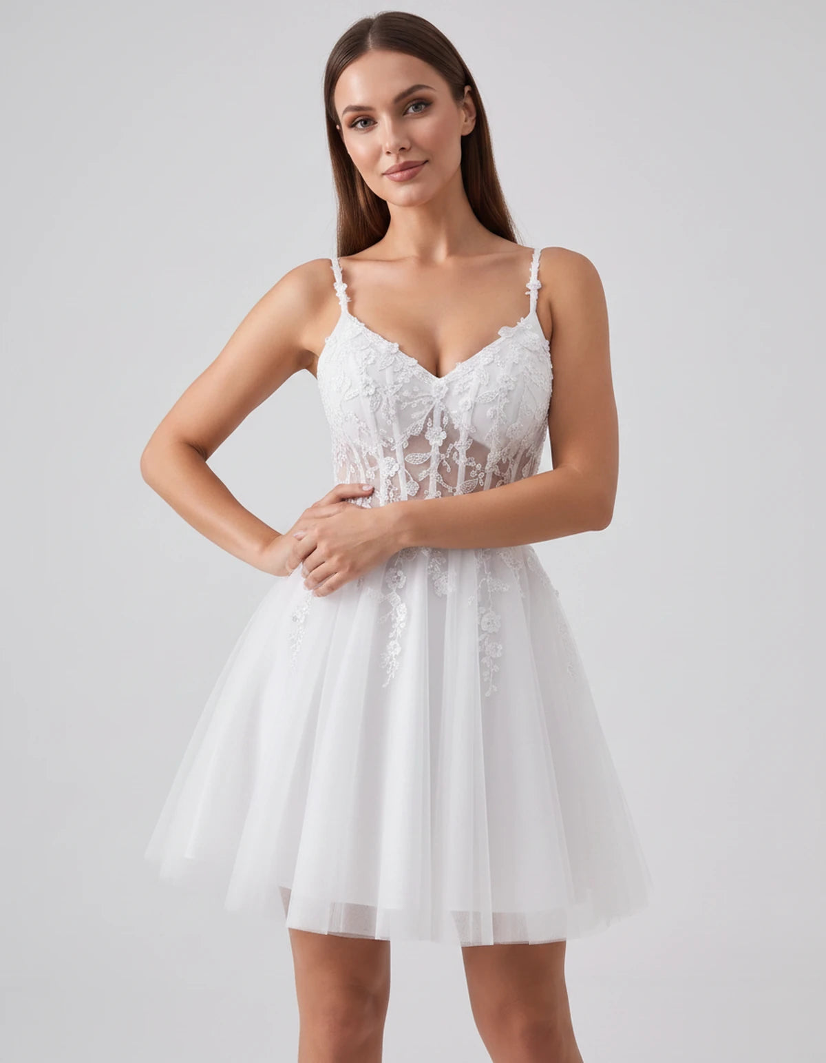 Ombrelle Mini Dresses — White | SKU: RB-7b0d28-white-2,RB-7b0d28-white-4,RB-7b0d28-white-6,RB-7b0d28-white-8,RB-7b0d28-white-10,RB-7b0d28-white-12,RB-7b0d28-white-14,RB-7b0d28-white-14W,RB-7b0d28-white-16,RB-7b0d28-white-16W,RB-7b0d28-white-18W,RB-7b0d28-white-20W