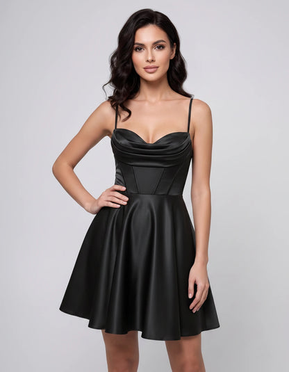 Ondine Mini Dresses — Black | SKU: RB-9d1040-black-2,RB-9d1040-black-4,RB-9d1040-black-6,RB-9d1040-black-8,RB-9d1040-black-10,RB-9d1040-black-12,RB-9d1040-black-14,RB-9d1040-black-16,RB-9d1040-black-16W,RB-9d1040-black-18W,RB-9d1040-black-20W,RB-9d1040-black-22W