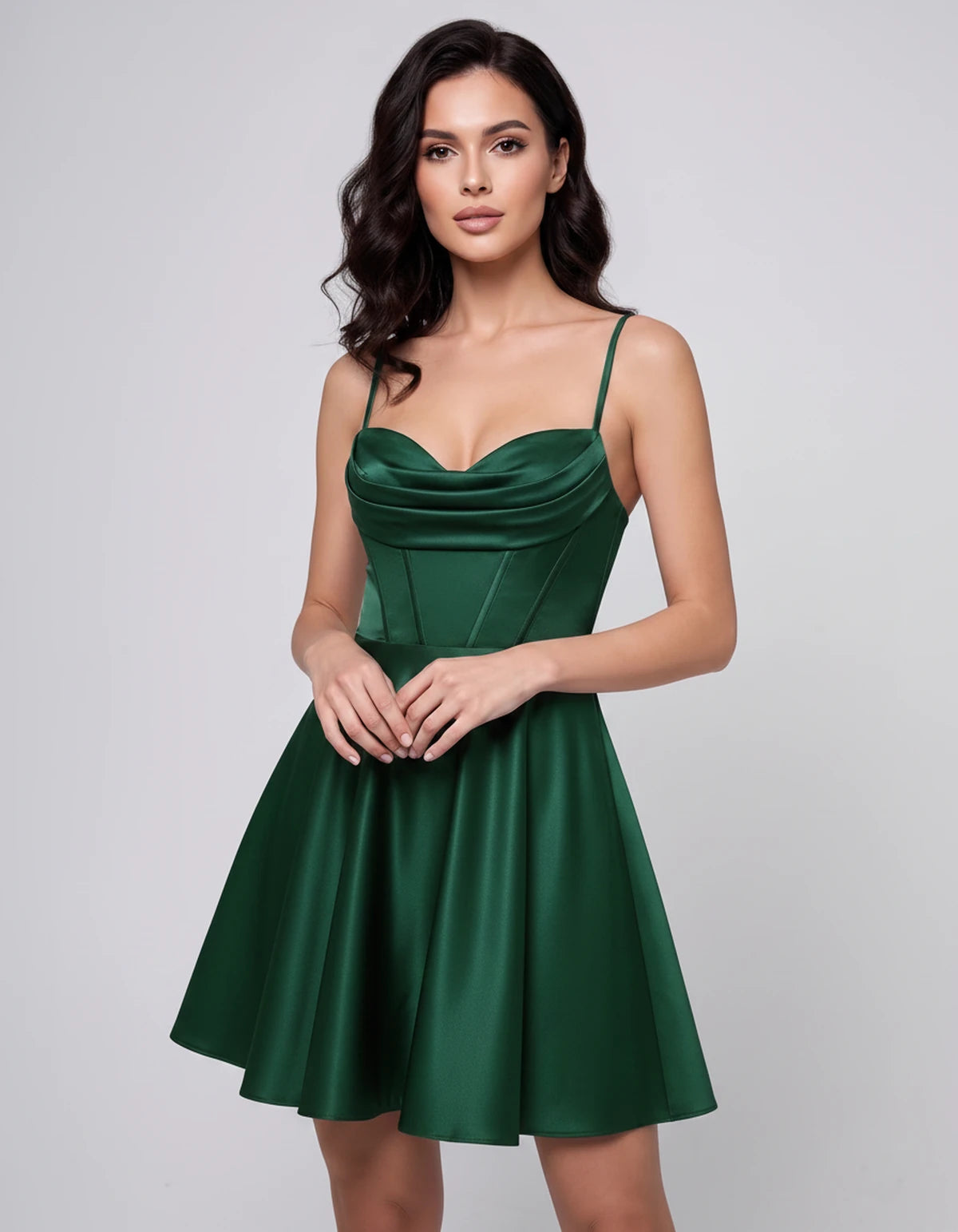 Ondine Mini Dresses — Green | SKU: RB-9d1040-green-2,RB-9d1040-green-4,RB-9d1040-green-6,RB-9d1040-green-8,RB-9d1040-green-10,RB-9d1040-green-12,RB-9d1040-green-14,RB-9d1040-green-16,RB-9d1040-green-16W,RB-9d1040-green-18W,RB-9d1040-green-20W,RB-9d1040-green-22W