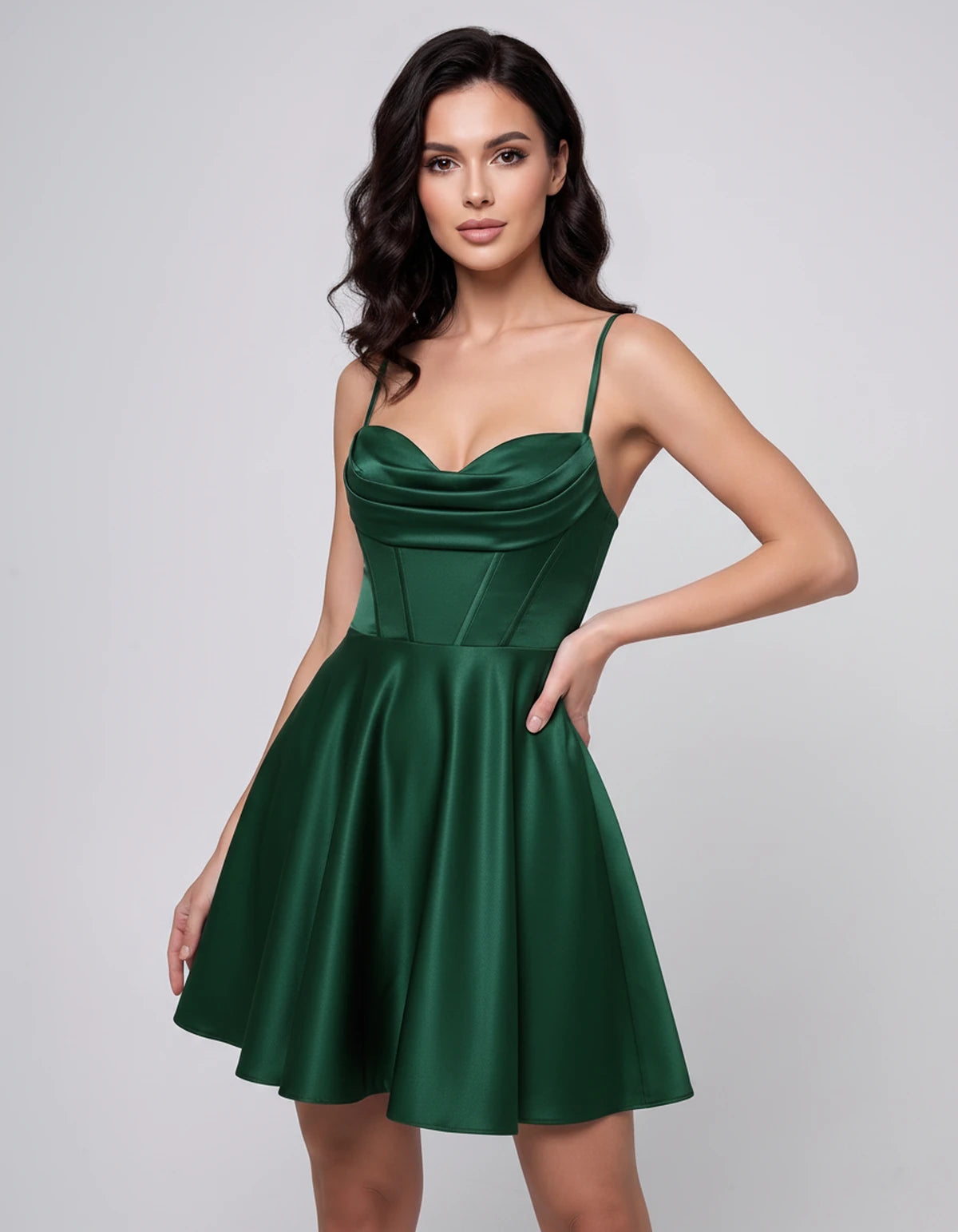Ondine Mini Dresses — Green | SKU: RB-9d1040-green-2,RB-9d1040-green-4,RB-9d1040-green-6,RB-9d1040-green-8,RB-9d1040-green-10,RB-9d1040-green-12,RB-9d1040-green-14,RB-9d1040-green-16,RB-9d1040-green-16W,RB-9d1040-green-18W,RB-9d1040-green-20W,RB-9d1040-green-22W