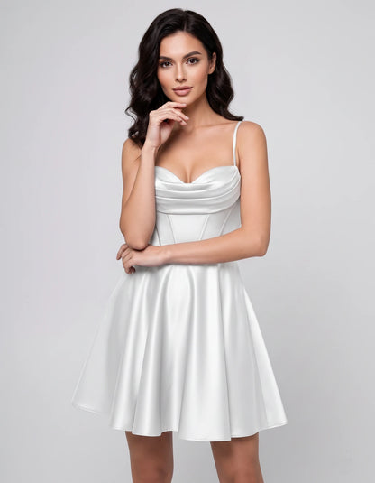 Ondine Mini Dresses — White | SKU: RB-9d1040-white-2,RB-9d1040-white-4,RB-9d1040-white-6,RB-9d1040-white-8,RB-9d1040-white-10,RB-9d1040-white-12,RB-9d1040-white-14,RB-9d1040-white-16,RB-9d1040-white-16W,RB-9d1040-white-18W,RB-9d1040-white-20W,RB-9d1040-white-22W