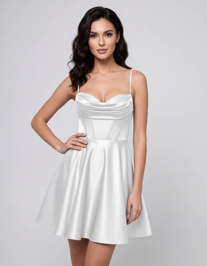 Ondine Mini Dresses — White | SKU: RB-9d1040-white-2,RB-9d1040-white-4,RB-9d1040-white-6,RB-9d1040-white-8,RB-9d1040-white-10,RB-9d1040-white-12,RB-9d1040-white-14,RB-9d1040-white-16,RB-9d1040-white-16W,RB-9d1040-white-18W,RB-9d1040-white-20W,RB-9d1040-white-22W