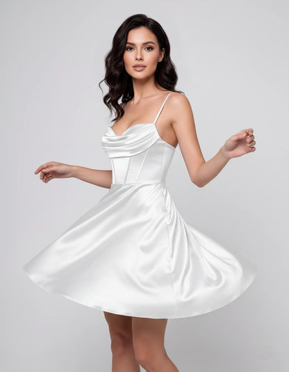 Ondine Mini Dresses — White | SKU: RB-9d1040-white-2,RB-9d1040-white-4,RB-9d1040-white-6,RB-9d1040-white-8,RB-9d1040-white-10,RB-9d1040-white-12,RB-9d1040-white-14,RB-9d1040-white-16,RB-9d1040-white-16W,RB-9d1040-white-18W,RB-9d1040-white-20W,RB-9d1040-white-22W