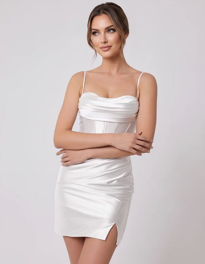 Opaline Mini Dresses — White | SKU: RB-7c3f00-white-2,RB-7c3f00-white-4,RB-7c3f00-white-6,RB-7c3f00-white-8,RB-7c3f00-white-10,RB-7c3f00-white-12,RB-7c3f00-white-14,RB-7c3f00-white-16,RB-7c3f00-white-16W,RB-7c3f00-white-18W,RB-7c3f00-white-20W,RB-7c3f00-white-22W