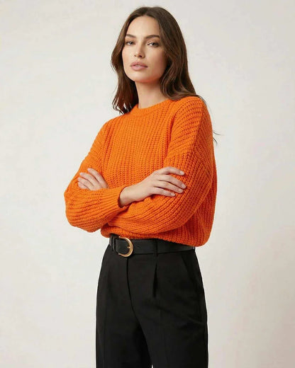 Orange Sweater, front view | Ramblion | SKU: SS-48392-orange-L-4555,SS-48392-orange-M-8593,SS-48392-orange-S-905,SS-48392-orange-XL-1173,SS-48392-orange-XS-3701