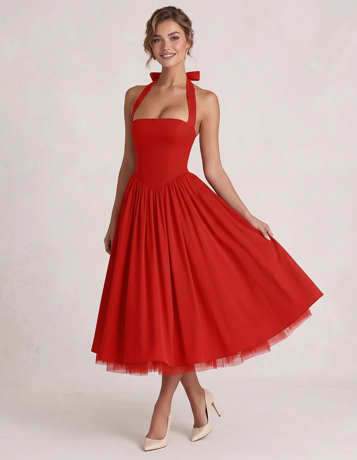 Orange,white,lilac,navy,pink,black,brown,light Blue,red,blue,purple,fuchsia,wine,burgundy,yellow,green Satin Slip Halter Slee | SKU: VMD-583920174618452-RED-L,VMD-583920174618452-RED-M,VMD-583920174618452-RED-S,VMD-583920174618452-RED-XL,VMD-583920174618452-RED-XS