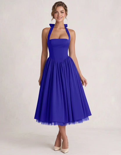 Orange,white,lilac,navy,pink,black,brown,light Blue,red,blue,purple,fuchsia,wine,burgundy,yellow,green Satin Slip Halter Slee | SKU: VMD-583920174618452-BLUE-L,VMD-583920174618452-BLUE-M,VMD-583920174618452-BLUE-S,VMD-583920174618452-BLUE-XL,VMD-583920174618452-BLUE-XS