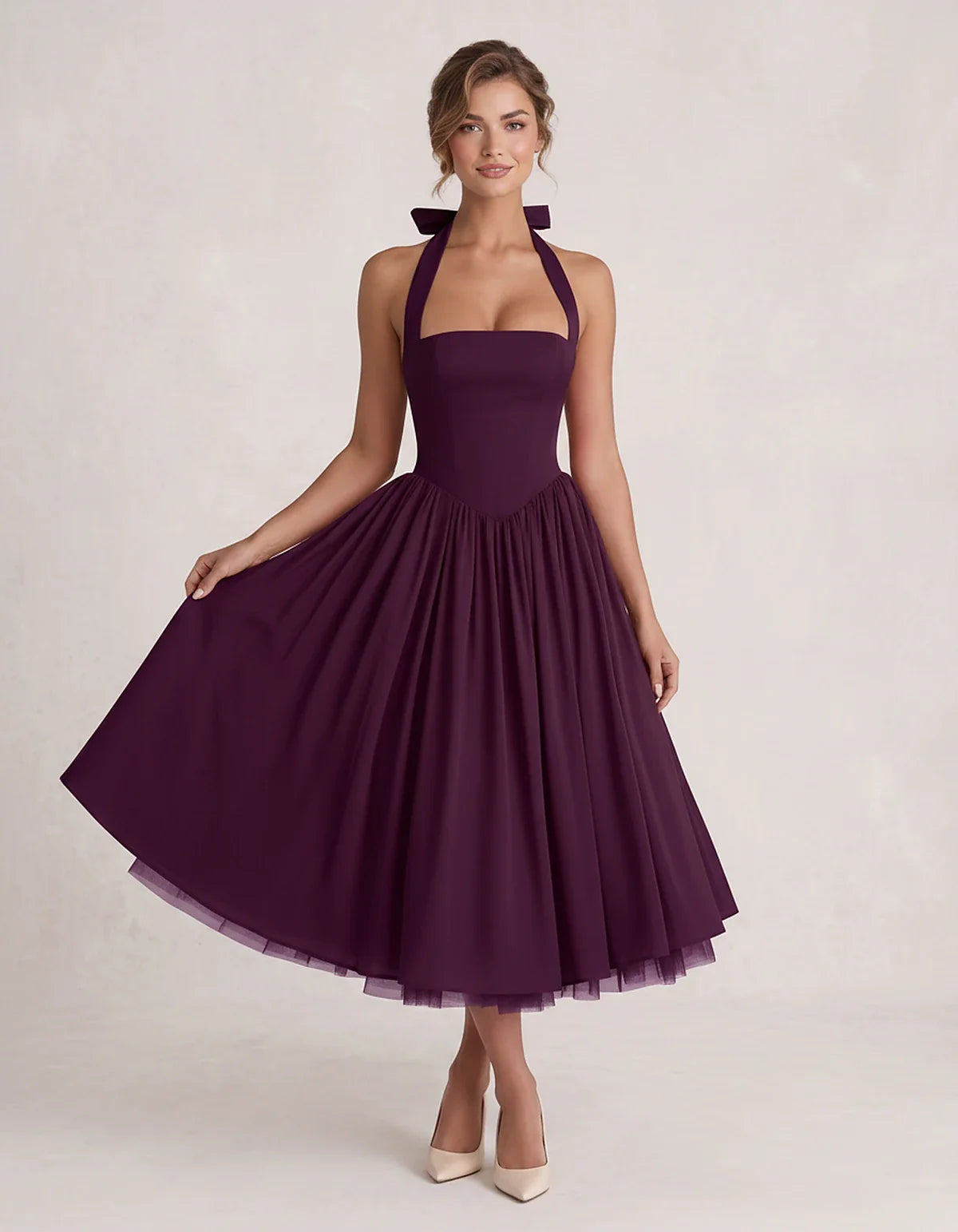 Orange,white,lilac,navy,pink,black,brown,light Blue,red,blue,purple,fuchsia,wine,burgundy,yellow,green Satin Slip Halter Slee | SKU: VMD-583920174618452-PURPLE-L,VMD-583920174618452-PURPLE-M,VMD-583920174618452-PURPLE-S,VMD-583920174618452-PURPLE-XL,VMD-583920174618452-PURPLE-XS