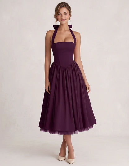Orange,white,lilac,navy,pink,black,brown,light Blue,red,blue,purple,fuchsia,wine,burgundy,yellow,green Satin Slip Halter Slee | SKU: VMD-583920174618452-PURPLE-L,VMD-583920174618452-PURPLE-M,VMD-583920174618452-PURPLE-S,VMD-583920174618452-PURPLE-XL,VMD-583920174618452-PURPLE-XS