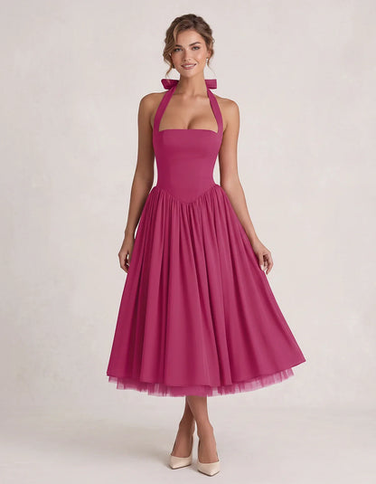 Orange,white,lilac,navy,pink,black,brown,light Blue,red,blue,purple,fuchsia,wine,burgundy,yellow,green Satin Slip Halter Slee | SKU: VMD-583920174618452-FUCHSIA-L,VMD-583920174618452-FUCHSIA-M,VMD-583920174618452-FUCHSIA-S,VMD-583920174618452-FUCHSIA-XL,VMD-583920174618452-FUCHSIA-XS