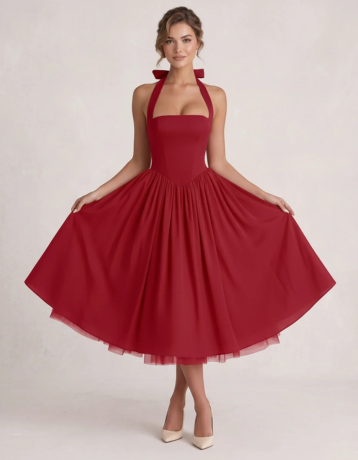 Orange,white,lilac,navy,pink,black,brown,light Blue,red,blue,purple,fuchsia,wine,burgundy,yellow,green Satin Slip Halter Slee | SKU: VMD-583920174618452-WINE-L,VMD-583920174618452-WINE-M,VMD-583920174618452-WINE-S,VMD-583920174618452-WINE-XL,VMD-583920174618452-WINE-XS