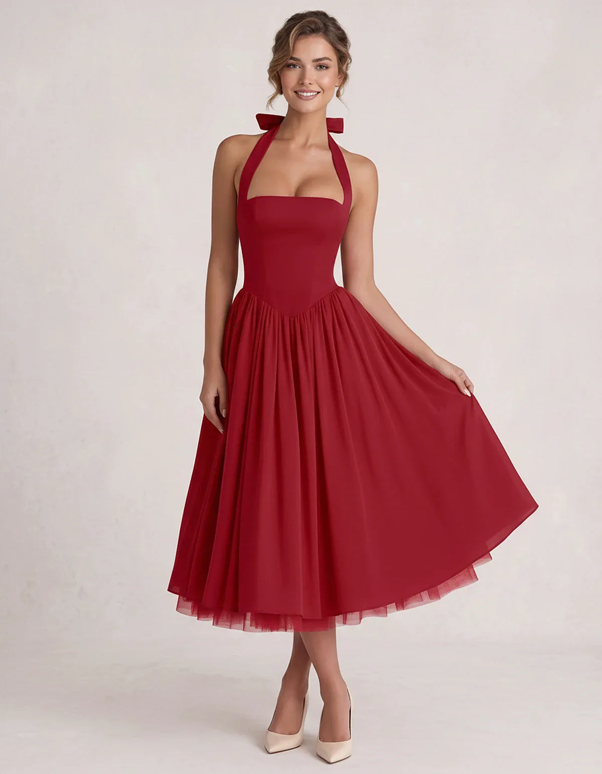 Orange,white,lilac,navy,pink,black,brown,light Blue,red,blue,purple,fuchsia,wine,burgundy,yellow,green Satin Slip Halter Slee | SKU: VMD-583920174618452-WINE-L,VMD-583920174618452-WINE-M,VMD-583920174618452-WINE-S,VMD-583920174618452-WINE-XL,VMD-583920174618452-WINE-XS