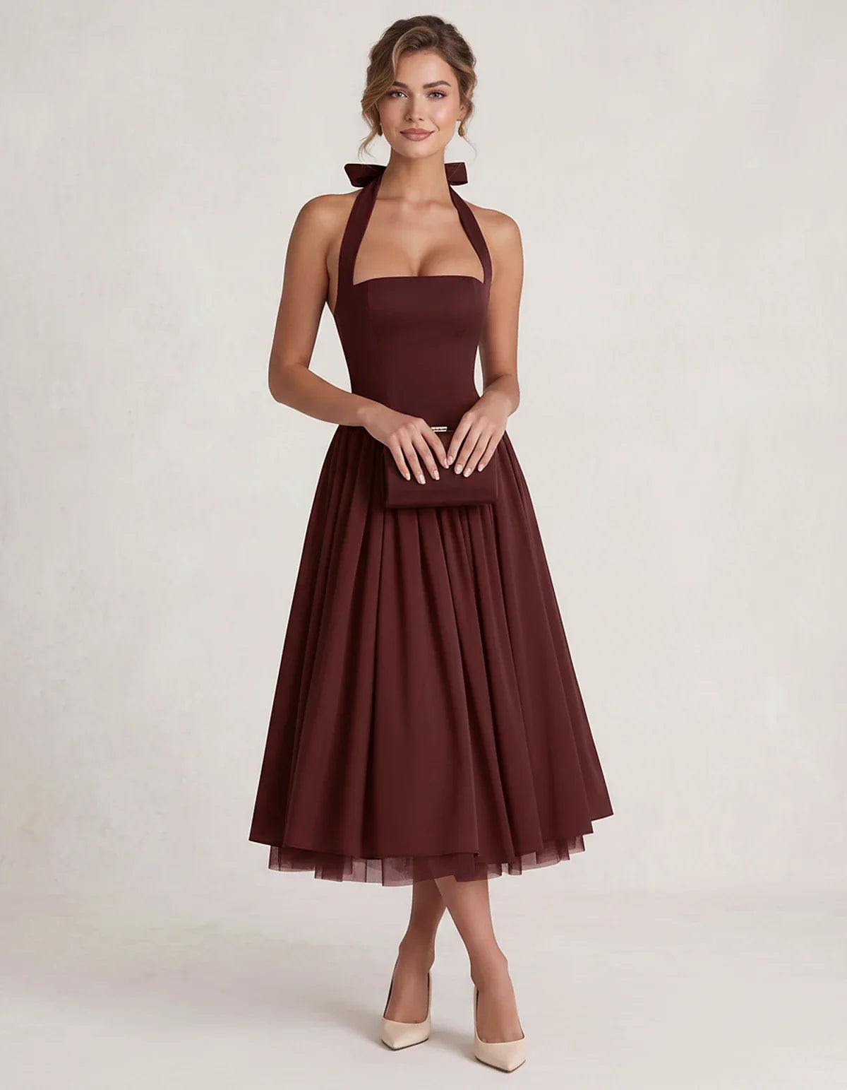 Orange,white,lilac,navy,pink,black,brown,light Blue,red,blue,purple,fuchsia,wine,burgundy,yellow,green Satin Slip Halter Slee | SKU: VMD-583920174618452-BURGUNDY-L,VMD-583920174618452-BURGUNDY-M,VMD-583920174618452-BURGUNDY-S,VMD-583920174618452-BURGUNDY-XL,VMD-583920174618452-BURGUNDY-XS