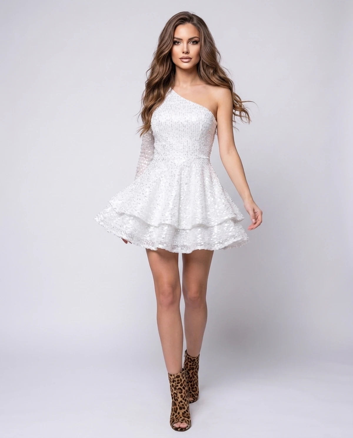 Orlanne Mini Dresses — White | SKU: RB-d88306-white-2,RB-d88306-white-4,RB-d88306-white-6,RB-d88306-white-8,RB-d88306-white-10,RB-d88306-white-12,RB-d88306-white-14,RB-d88306-white-16,RB-d88306-white-16W,RB-d88306-white-18W,RB-d88306-white-20W,RB-d88306-white-22W