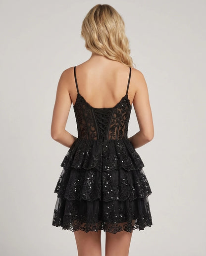 Ottilie Mini Dresses — Black | SKU: RB-8b2c05-black-2,RB-8b2c05-black-4,RB-8b2c05-black-6,RB-8b2c05-black-8,RB-8b2c05-black-10,RB-8b2c05-black-12,RB-8b2c05-black-14,RB-8b2c05-black-16,RB-8b2c05-black-16W,RB-8b2c05-black-18W,RB-8b2c05-black-20W,RB-8b2c05-black-22W