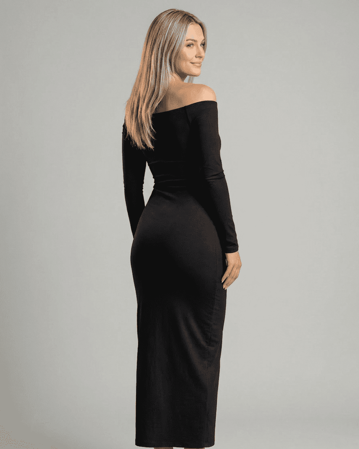 Black Cotton Bodycon Round Neck Sleeveless Maxi Dress | Formal Occasions, Evening Parties & Weddings, back view | Ramblion | SKU: NMD-90264-black-L-6868,NMD-90264-black-M-5530,NMD-90264-black-S-1970,NMD-90264-black-XL-9976,NMD-90264-black-XS-2090