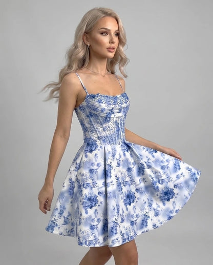 Papillon Mini Dresses — Blue Floral | SKU: RB-6b962e-bluefl66-2,RB-6b962e-bluefl66-4,RB-6b962e-bluefl66-6,RB-6b962e-bluefl66-8,RB-6b962e-bluefl66-10,RB-6b962e-bluefl66-12,RB-6b962e-bluefl66-14,RB-6b962e-bluefl66-16,RB-6b962e-bluefl66-18W,RB-6b962e-bluefl66-20W,RB-6b962e-bluefl66-22W,RB-6b962e-bluefl66-24W