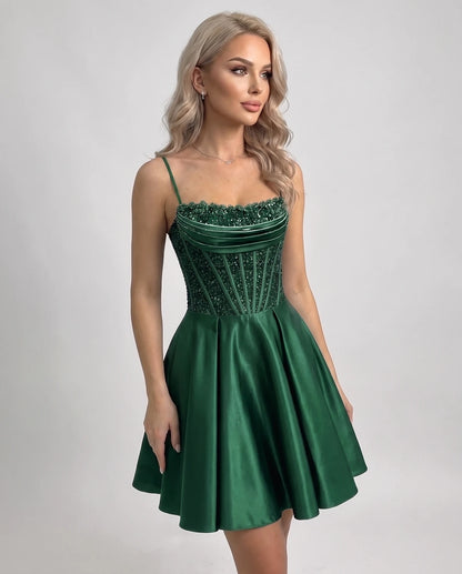 Papillon Mini Dresses — Emerald
