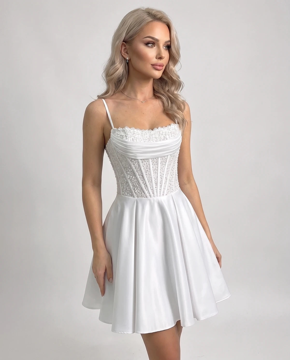 Papillon Mini Dresses — White