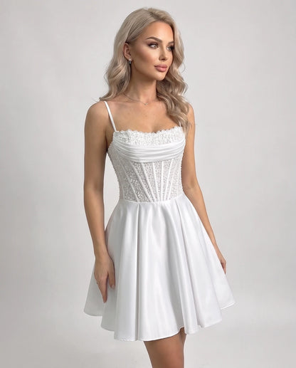 Papillon Mini Dresses — White