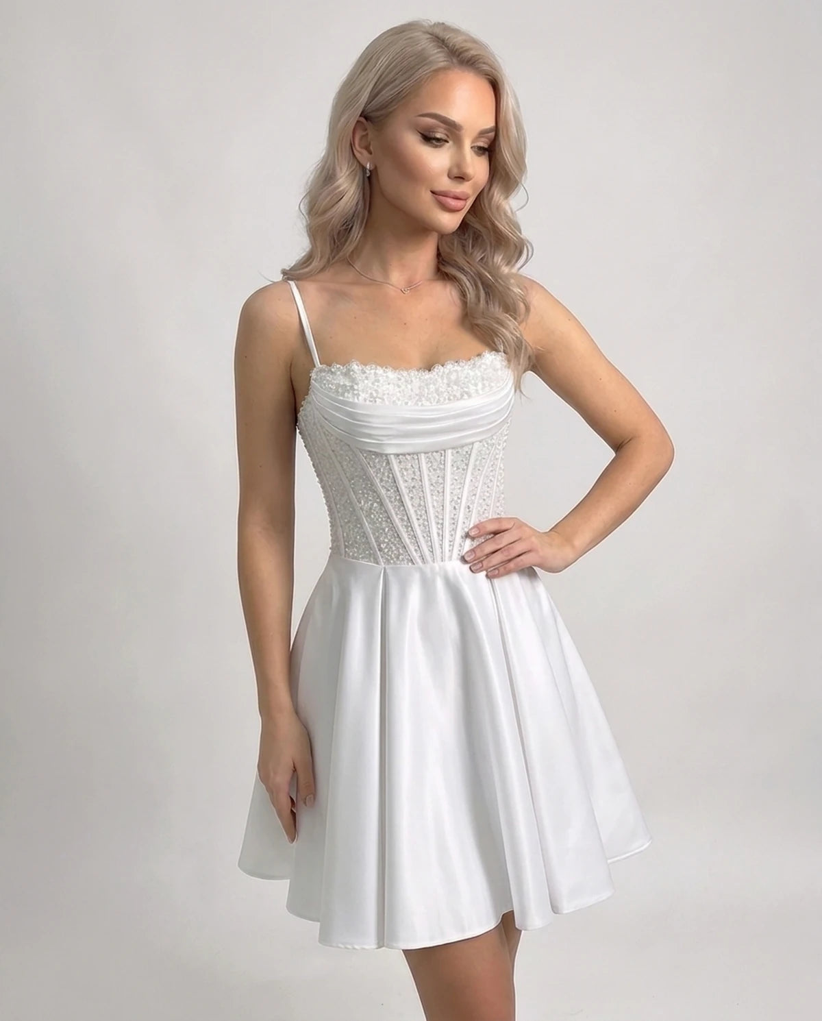 Papillon Mini Dresses — White | SKU: RB-6b962e-white-2,RB-6b962e-white-4,RB-6b962e-white-6,RB-6b962e-white-8,RB-6b962e-white-10,RB-6b962e-white-12,RB-6b962e-white-14,RB-6b962e-white-16,RB-6b962e-white-18W,RB-6b962e-white-20W,RB-6b962e-white-22W,RB-6b962e-white-24W