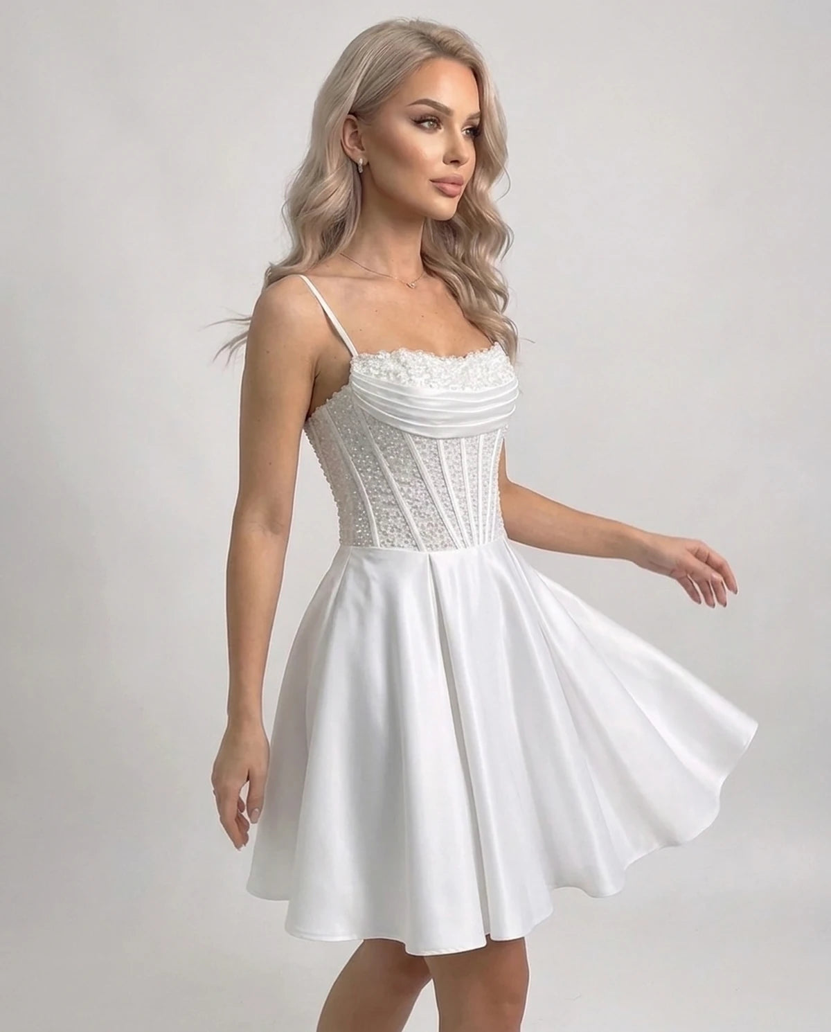 Papillon Mini Dresses — White | SKU: RB-6b962e-white-2,RB-6b962e-white-4,RB-6b962e-white-6,RB-6b962e-white-8,RB-6b962e-white-10,RB-6b962e-white-12,RB-6b962e-white-14,RB-6b962e-white-16,RB-6b962e-white-18W,RB-6b962e-white-20W,RB-6b962e-white-22W,RB-6b962e-white-24W