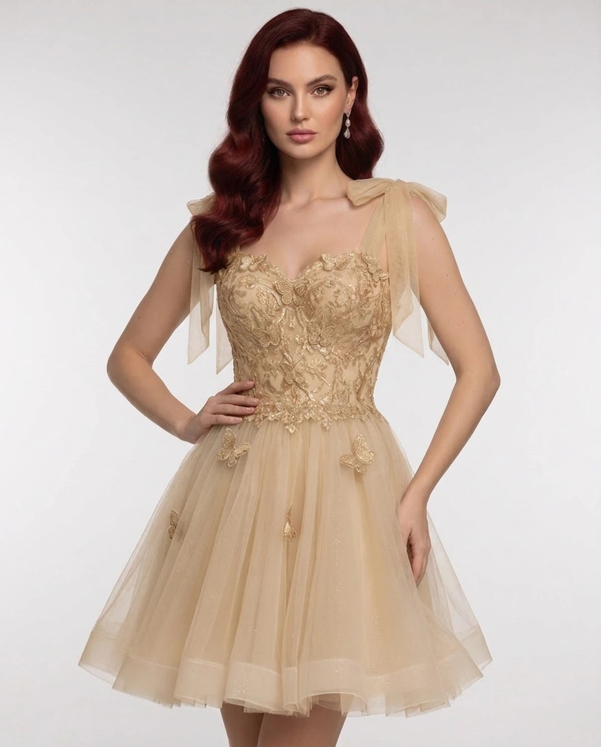 Parthenia Mini Dresses — Champagne | SKU: RB-28b68c-champa2e-2,RB-28b68c-champa2e-4,RB-28b68c-champa2e-6,RB-28b68c-champa2e-8,RB-28b68c-champa2e-10,RB-28b68c-champa2e-12,RB-28b68c-champa2e-14,RB-28b68c-champa2e-16,RB-28b68c-champa2e-16W,RB-28b68c-champa2e-18W,RB-28b68c-champa2e-20W,RB-28b68c-champa2e-22W