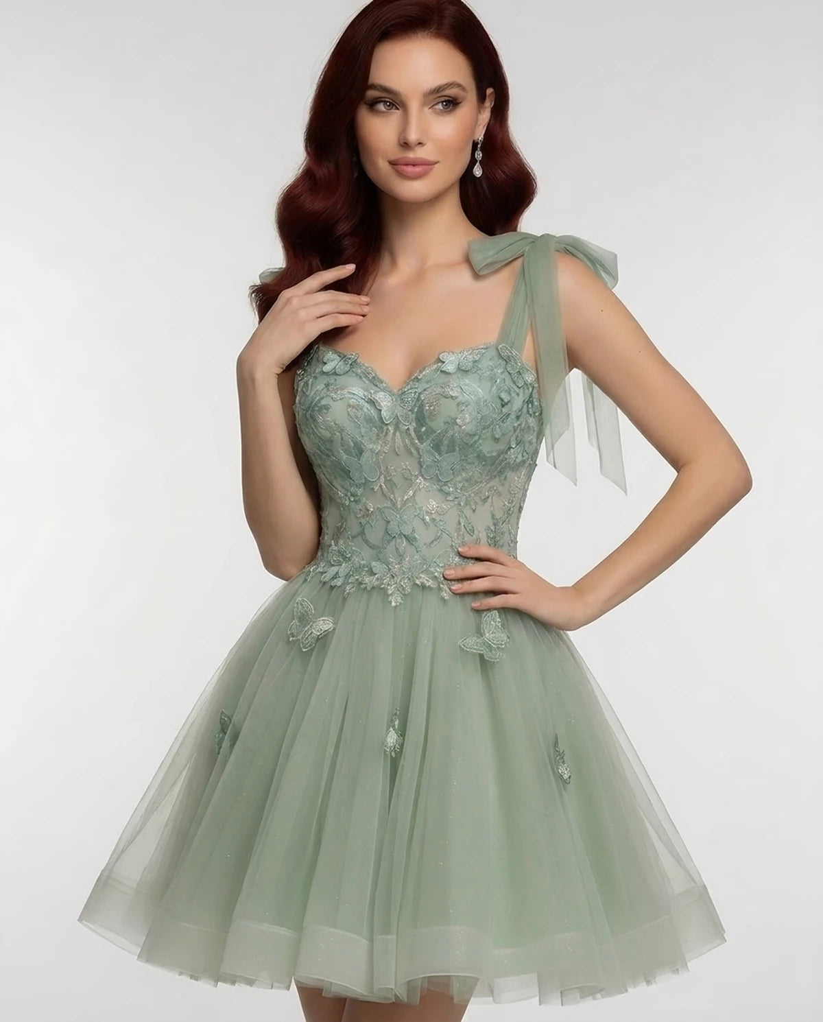 Parthenia Mini Dresses — Green | SKU: RB-28b68c-green-2,RB-28b68c-green-4,RB-28b68c-green-6,RB-28b68c-green-8,RB-28b68c-green-10,RB-28b68c-green-12,RB-28b68c-green-14,RB-28b68c-green-16,RB-28b68c-green-16W,RB-28b68c-green-18W,RB-28b68c-green-20W,RB-28b68c-green-22W