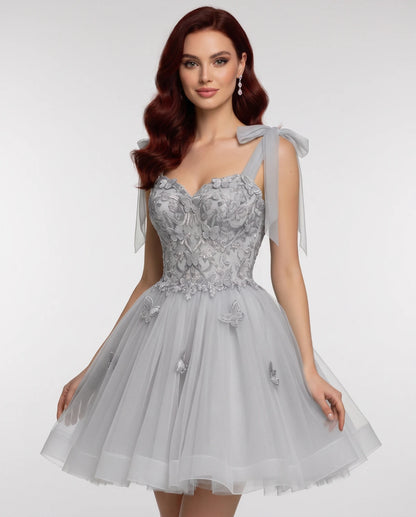 Parthenia Mini Dresses — Grey