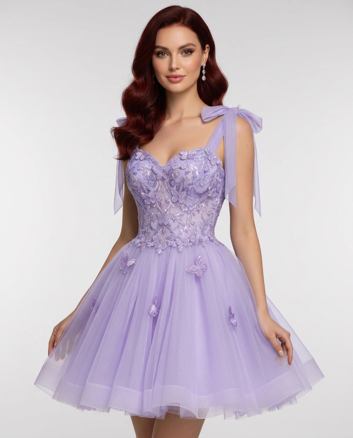 Parthenia Mini Dresses — Purple