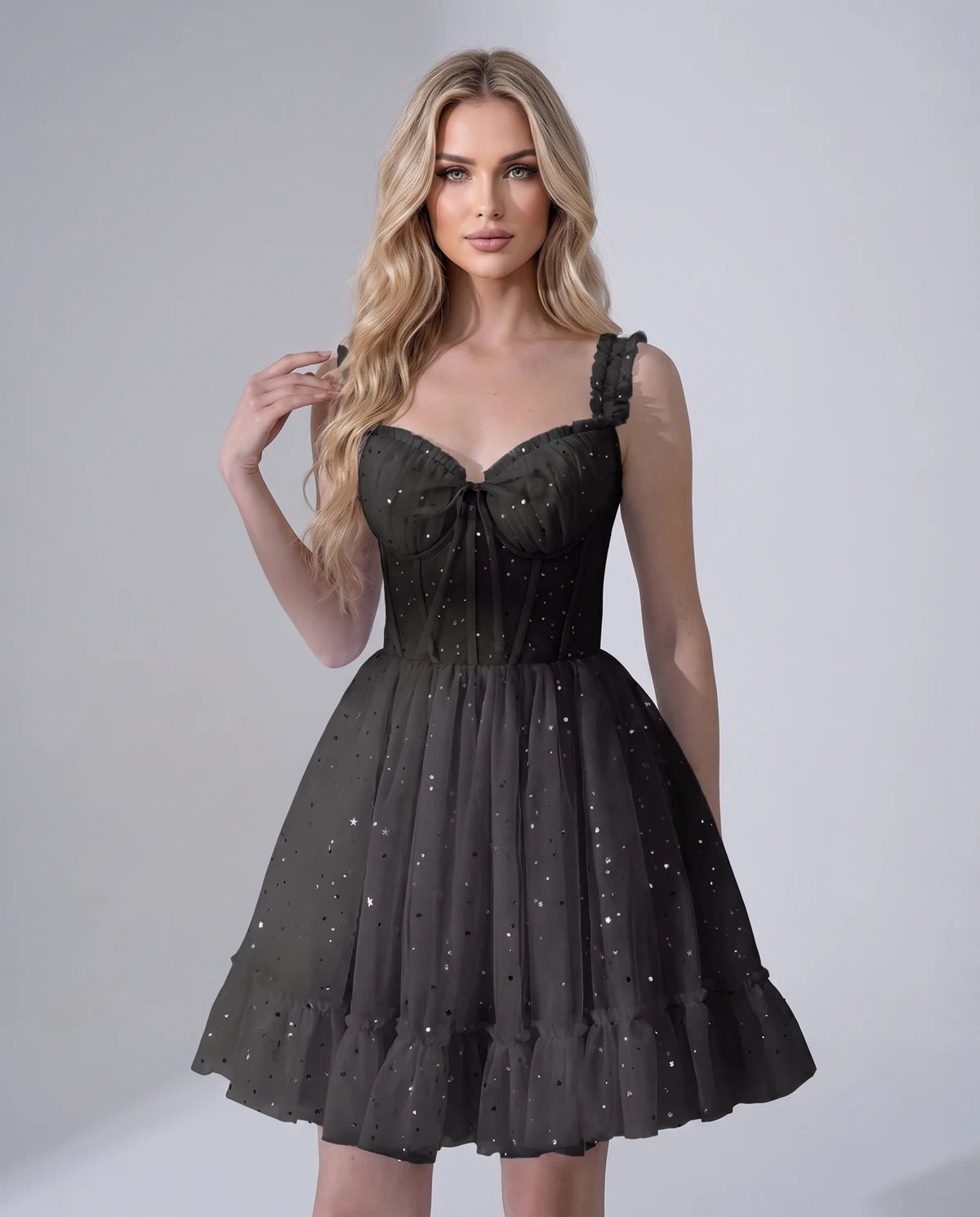 Pastorale Mini Dresses — Black