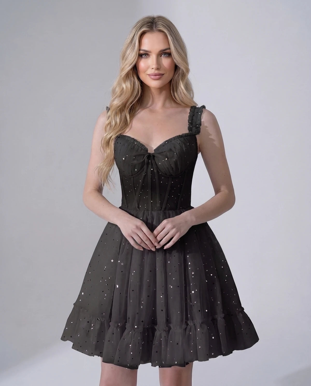 Pastorale Mini Dresses — Black | SKU: RB-e3adc8-black-2,RB-e3adc8-black-4,RB-e3adc8-black-6,RB-e3adc8-black-8,RB-e3adc8-black-10,RB-e3adc8-black-12,RB-e3adc8-black-14,RB-e3adc8-black-16,RB-e3adc8-black-16W,RB-e3adc8-black-18W,RB-e3adc8-black-20W,RB-e3adc8-black-22W