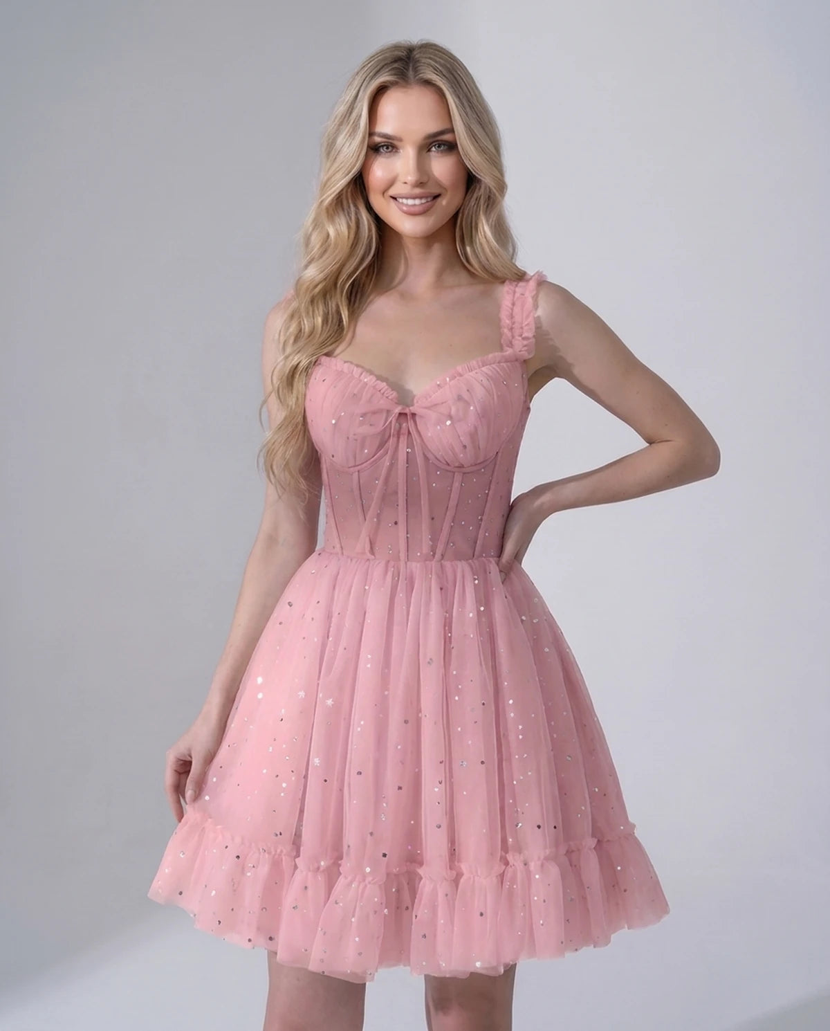 Pastorale Mini Dresses — Pink | SKU: RB-e3adc8-pink-2,RB-e3adc8-pink-4,RB-e3adc8-pink-6,RB-e3adc8-pink-8,RB-e3adc8-pink-10,RB-e3adc8-pink-12,RB-e3adc8-pink-14,RB-e3adc8-pink-16,RB-e3adc8-pink-16W,RB-e3adc8-pink-18W,RB-e3adc8-pink-20W,RB-e3adc8-pink-22W