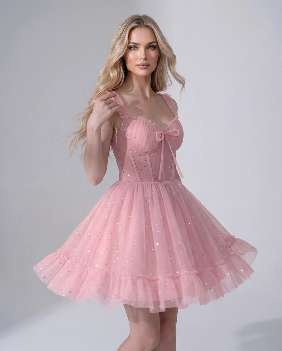 Pastorale Mini Dresses — Pink | SKU: RB-e3adc8-pink-2,RB-e3adc8-pink-4,RB-e3adc8-pink-6,RB-e3adc8-pink-8,RB-e3adc8-pink-10,RB-e3adc8-pink-12,RB-e3adc8-pink-14,RB-e3adc8-pink-16,RB-e3adc8-pink-16W,RB-e3adc8-pink-18W,RB-e3adc8-pink-20W,RB-e3adc8-pink-22W