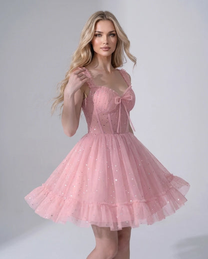 Pastorale Mini Dresses — Pink | SKU: RB-e3adc8-pink-2,RB-e3adc8-pink-4,RB-e3adc8-pink-6,RB-e3adc8-pink-8,RB-e3adc8-pink-10,RB-e3adc8-pink-12,RB-e3adc8-pink-14,RB-e3adc8-pink-16,RB-e3adc8-pink-16W,RB-e3adc8-pink-18W,RB-e3adc8-pink-20W,RB-e3adc8-pink-22W