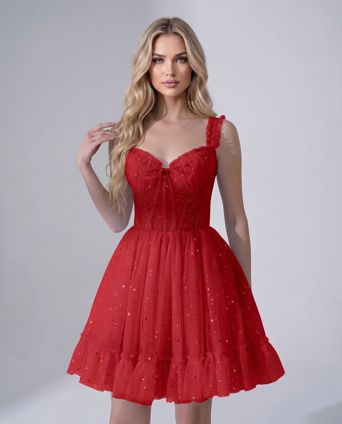 Pastorale Mini Dresses — Red