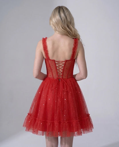 Pastorale Mini Dresses — Red | SKU: RB-e3adc8-red-2,RB-e3adc8-red-4,RB-e3adc8-red-6,RB-e3adc8-red-8,RB-e3adc8-red-10,RB-e3adc8-red-12,RB-e3adc8-red-14,RB-e3adc8-red-16,RB-e3adc8-red-16W,RB-e3adc8-red-18W,RB-e3adc8-red-20W,RB-e3adc8-red-22W