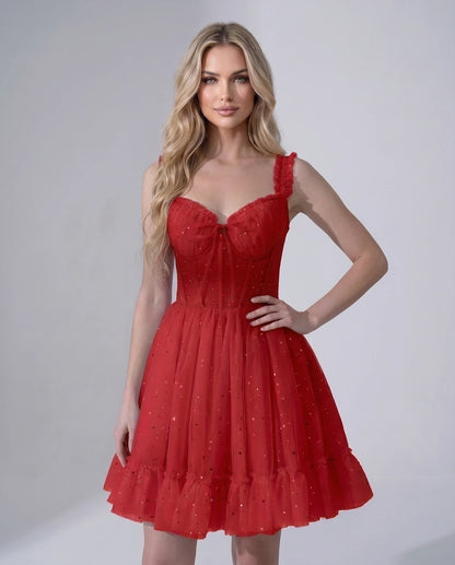 Pastorale Mini Dresses — Red | SKU: RB-e3adc8-red-2,RB-e3adc8-red-4,RB-e3adc8-red-6,RB-e3adc8-red-8,RB-e3adc8-red-10,RB-e3adc8-red-12,RB-e3adc8-red-14,RB-e3adc8-red-16,RB-e3adc8-red-16W,RB-e3adc8-red-18W,RB-e3adc8-red-20W,RB-e3adc8-red-22W