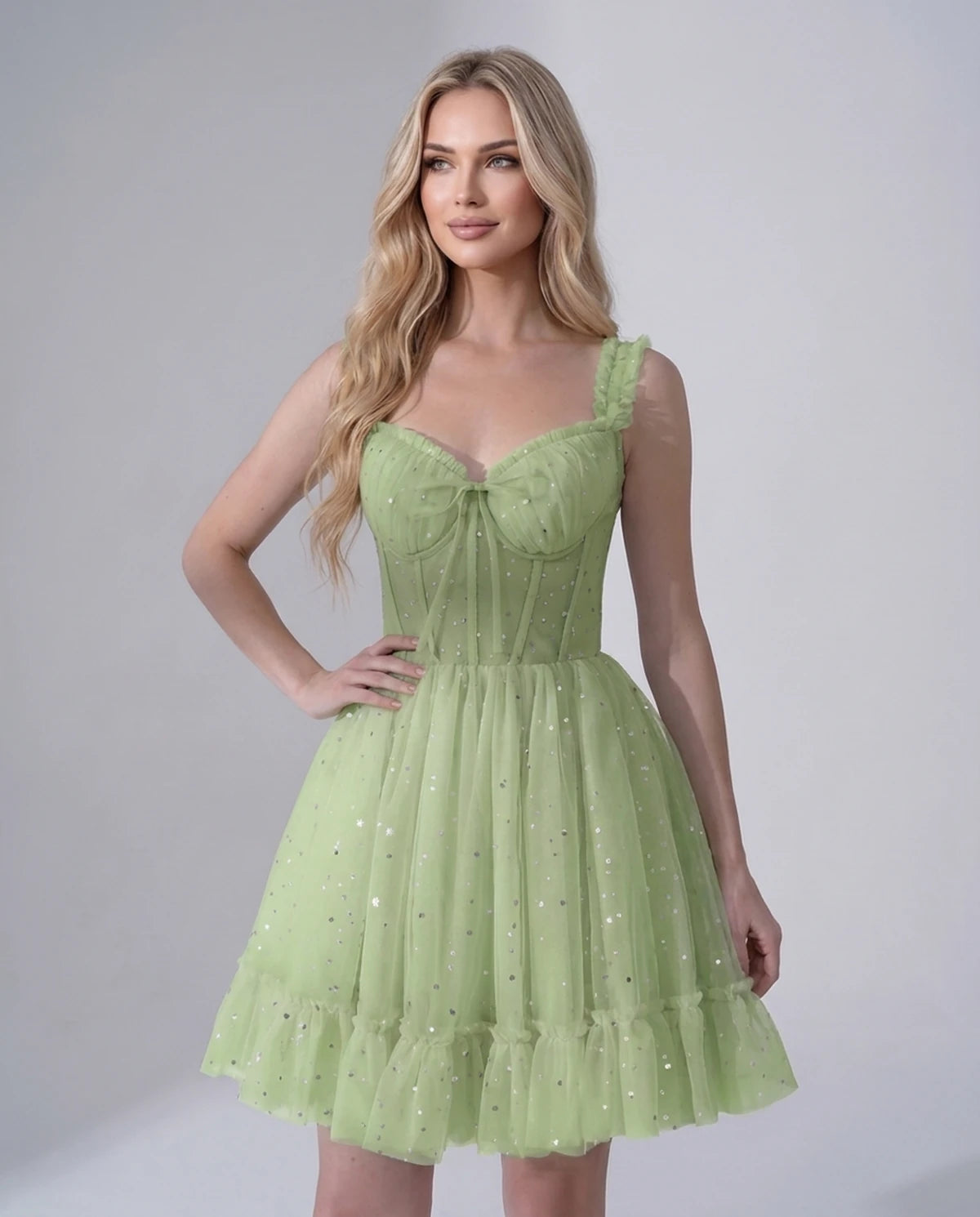 Pastorale Mini Dresses — Sage Green | SKU: RB-e3adc8-sagegr01-2,RB-e3adc8-sagegr01-4,RB-e3adc8-sagegr01-6,RB-e3adc8-sagegr01-8,RB-e3adc8-sagegr01-10,RB-e3adc8-sagegr01-12,RB-e3adc8-sagegr01-14,RB-e3adc8-sagegr01-16,RB-e3adc8-sagegr01-16W,RB-e3adc8-sagegr01-18W,RB-e3adc8-sagegr01-20W,RB-e3adc8-sagegr01-22W