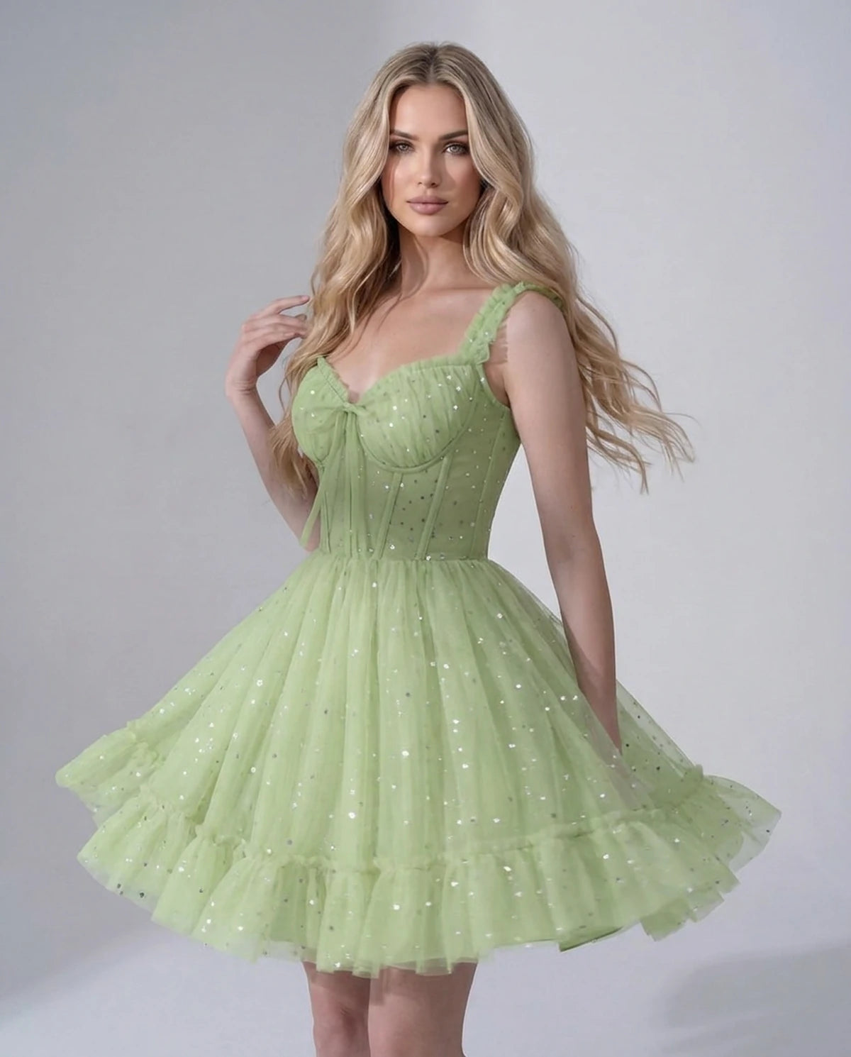 Pastorale Mini Dresses — Sage Green | SKU: RB-e3adc8-sagegr01-2,RB-e3adc8-sagegr01-4,RB-e3adc8-sagegr01-6,RB-e3adc8-sagegr01-8,RB-e3adc8-sagegr01-10,RB-e3adc8-sagegr01-12,RB-e3adc8-sagegr01-14,RB-e3adc8-sagegr01-16,RB-e3adc8-sagegr01-16W,RB-e3adc8-sagegr01-18W,RB-e3adc8-sagegr01-20W,RB-e3adc8-sagegr01-22W