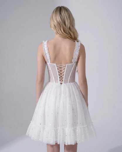 Pastorale Mini Dresses — White | SKU: RB-e3adc8-white-2,RB-e3adc8-white-4,RB-e3adc8-white-6,RB-e3adc8-white-8,RB-e3adc8-white-10,RB-e3adc8-white-12,RB-e3adc8-white-14,RB-e3adc8-white-16,RB-e3adc8-white-16W,RB-e3adc8-white-18W,RB-e3adc8-white-20W,RB-e3adc8-white-22W