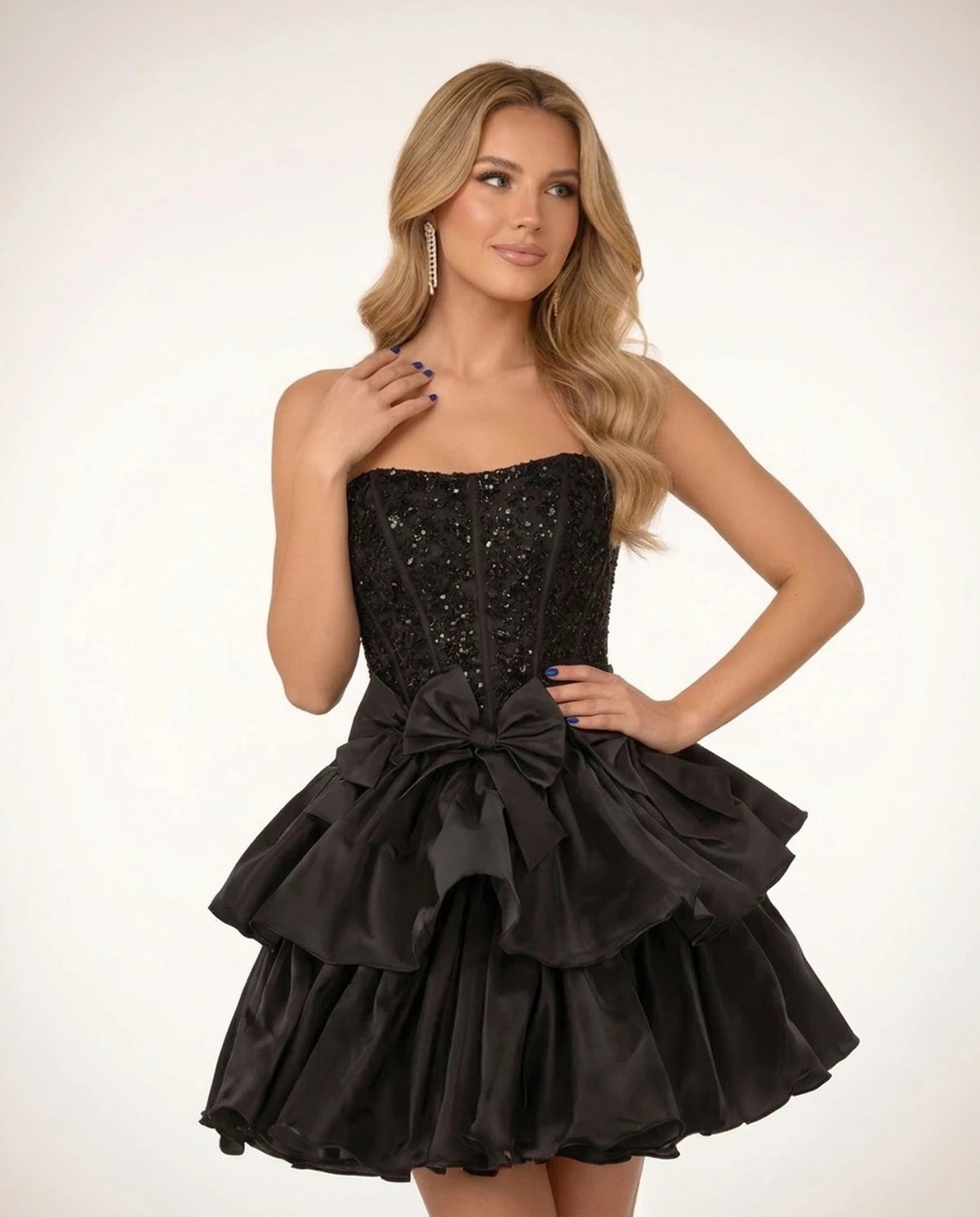 Perpetua Mini Dresses — Black | SKU: RB-115c37-black-2,RB-115c37-black-4,RB-115c37-black-6,RB-115c37-black-8,RB-115c37-black-10,RB-115c37-black-12,RB-115c37-black-14,RB-115c37-black-14W,RB-115c37-black-16,RB-115c37-black-16W,RB-115c37-black-18W,RB-115c37-black-20W
