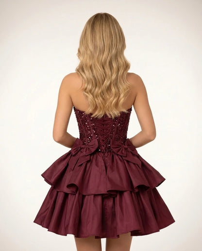 Perpetua Mini Dresses — Deep Red | SKU: RB-115c37-deepred-2,RB-115c37-deepred-4,RB-115c37-deepred-6,RB-115c37-deepred-8,RB-115c37-deepred-10,RB-115c37-deepred-12,RB-115c37-deepred-14,RB-115c37-deepred-14W,RB-115c37-deepred-16,RB-115c37-deepred-16W,RB-115c37-deepred-18W,RB-115c37-deepred-20W