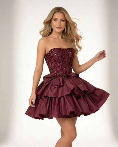 Perpetua Mini Dresses — Deep Red | SKU: RB-115c37-deepred-2,RB-115c37-deepred-4,RB-115c37-deepred-6,RB-115c37-deepred-8,RB-115c37-deepred-10,RB-115c37-deepred-12,RB-115c37-deepred-14,RB-115c37-deepred-14W,RB-115c37-deepred-16,RB-115c37-deepred-16W,RB-115c37-deepred-18W,RB-115c37-deepred-20W