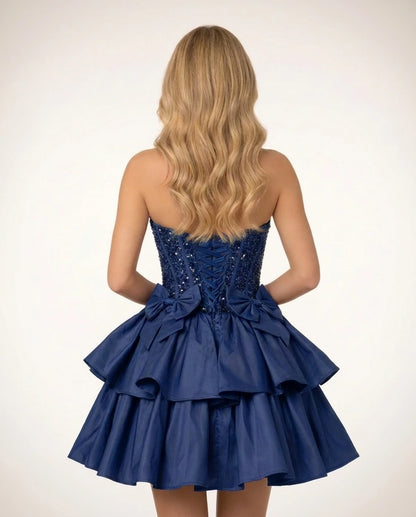 Perpetua Mini Dresses — Navy | SKU: RB-115c37-navy-2,RB-115c37-navy-4,RB-115c37-navy-6,RB-115c37-navy-8,RB-115c37-navy-10,RB-115c37-navy-12,RB-115c37-navy-14,RB-115c37-navy-14W,RB-115c37-navy-16,RB-115c37-navy-16W,RB-115c37-navy-18W,RB-115c37-navy-20W