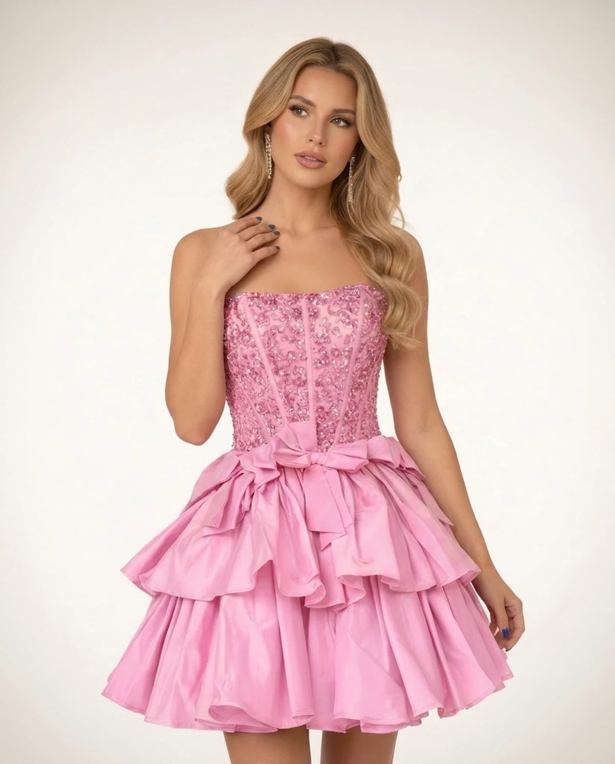 Perpetua Mini Dresses — Pink | SKU: RB-115c37-pink-2,RB-115c37-pink-4,RB-115c37-pink-6,RB-115c37-pink-8,RB-115c37-pink-10,RB-115c37-pink-12,RB-115c37-pink-14,RB-115c37-pink-14W,RB-115c37-pink-16,RB-115c37-pink-16W,RB-115c37-pink-18W,RB-115c37-pink-20W