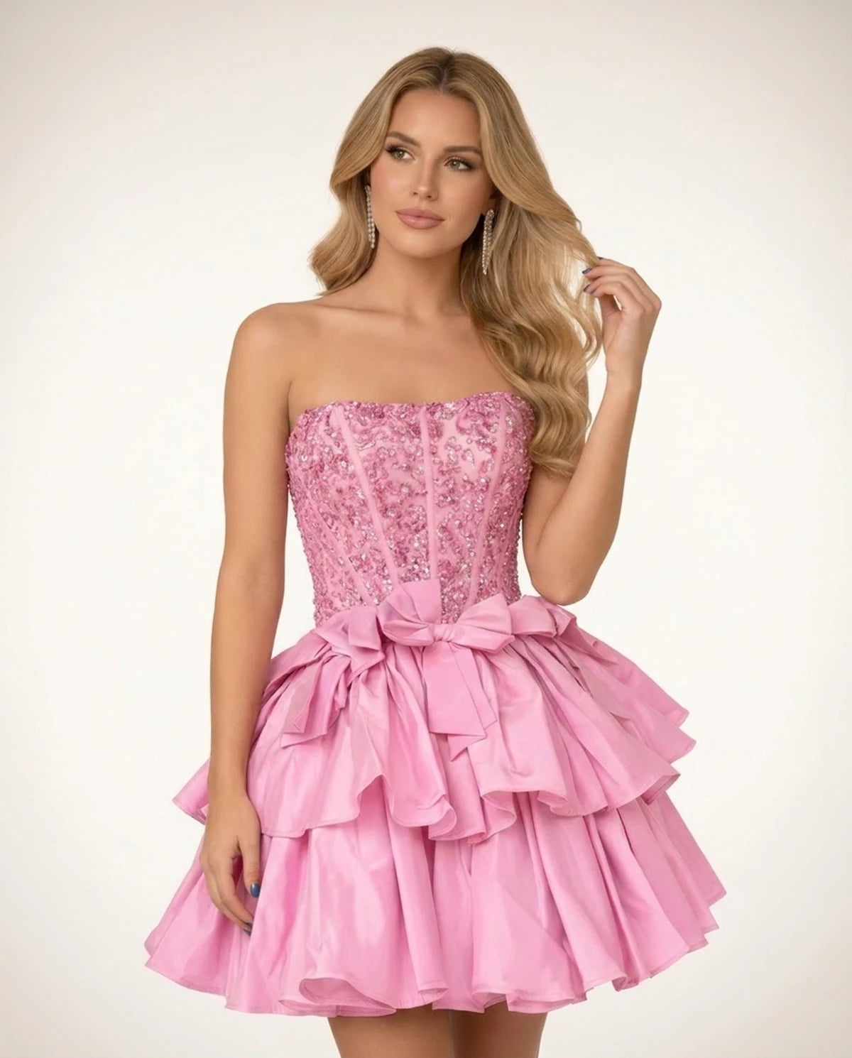 Perpetua Mini Dresses — Pink | SKU: RB-115c37-pink-2,RB-115c37-pink-4,RB-115c37-pink-6,RB-115c37-pink-8,RB-115c37-pink-10,RB-115c37-pink-12,RB-115c37-pink-14,RB-115c37-pink-14W,RB-115c37-pink-16,RB-115c37-pink-16W,RB-115c37-pink-18W,RB-115c37-pink-20W