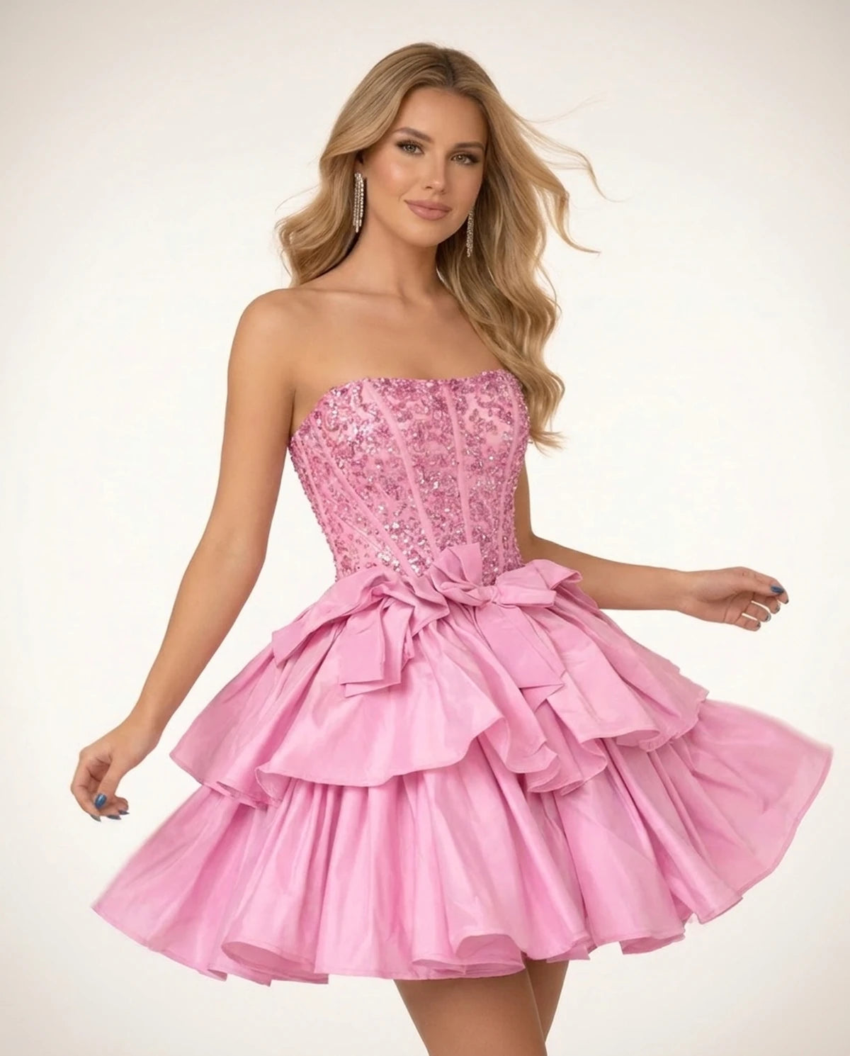 Perpetua Mini Dresses — Pink | SKU: RB-115c37-pink-2,RB-115c37-pink-4,RB-115c37-pink-6,RB-115c37-pink-8,RB-115c37-pink-10,RB-115c37-pink-12,RB-115c37-pink-14,RB-115c37-pink-14W,RB-115c37-pink-16,RB-115c37-pink-16W,RB-115c37-pink-18W,RB-115c37-pink-20W