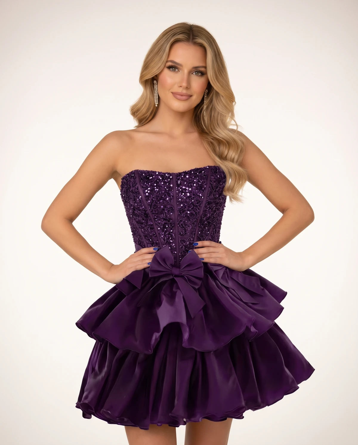 Perpetua Mini Dresses — Plum